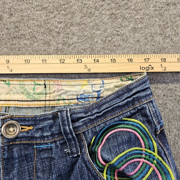 Notorious BIG Jeans Mens 34x33 Blue Embroidered Denim Hip Hop Baggy Skate - Picture 10 of 13